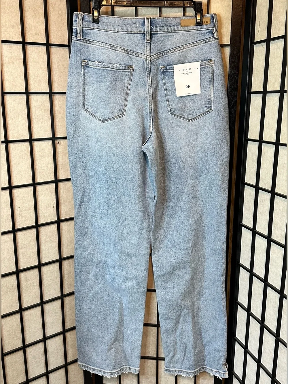CELLO Super High-Rise Straight Leg Dad Jean - Light Blue - Picture 6 of 7